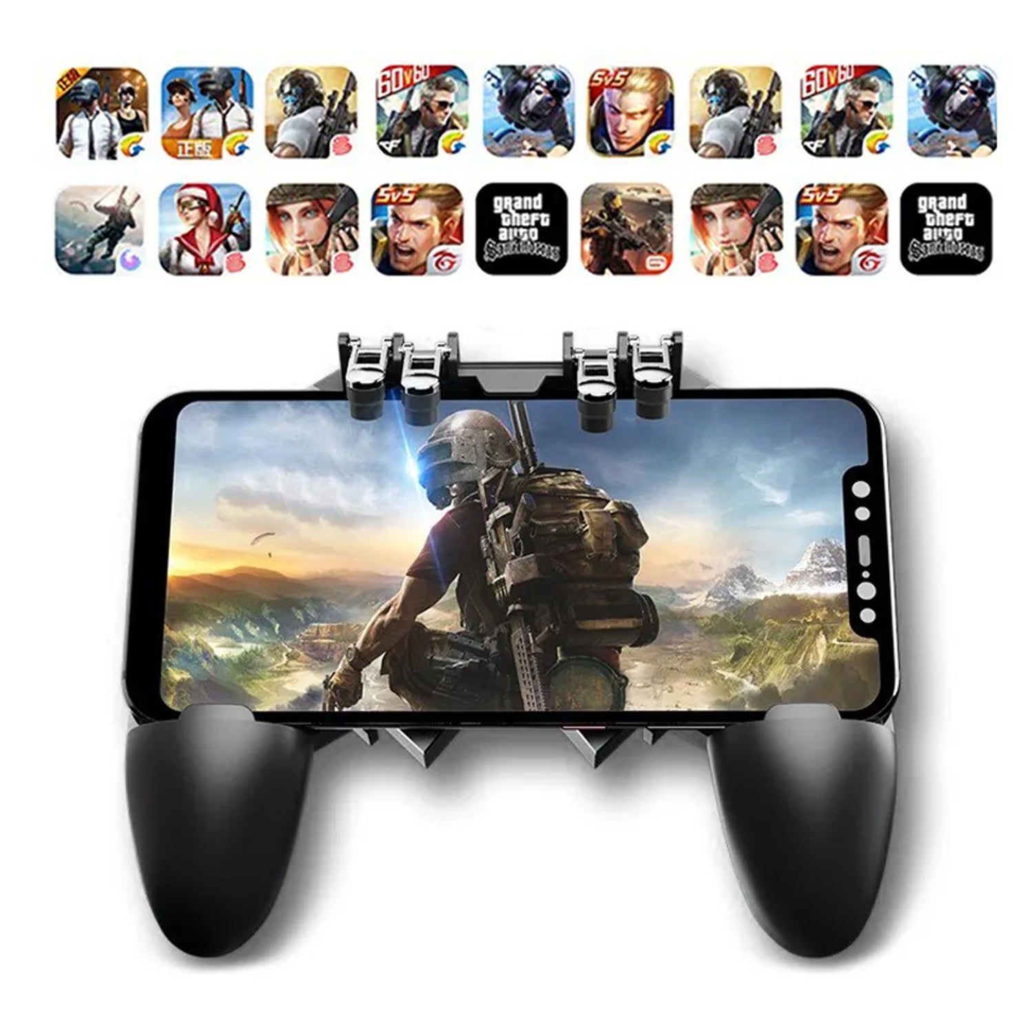 6373 Portable Mobile Game Pad Controller with 4 Triggers For All Games Use of Survival Mobile Controller DeoDap 6373 Portable Mobile Game Pad Controller with 4 Triggers For All Games Use of Survival Mobile Controller DeoDap
